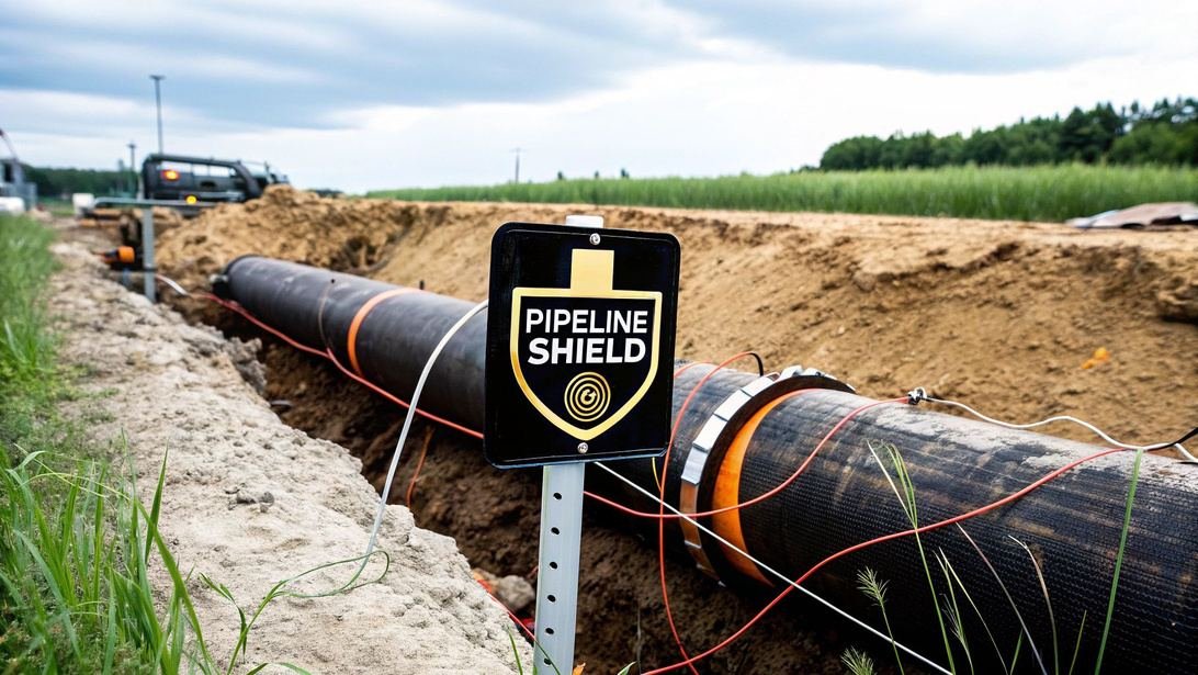 Buried pipeline with cathodic protection cables